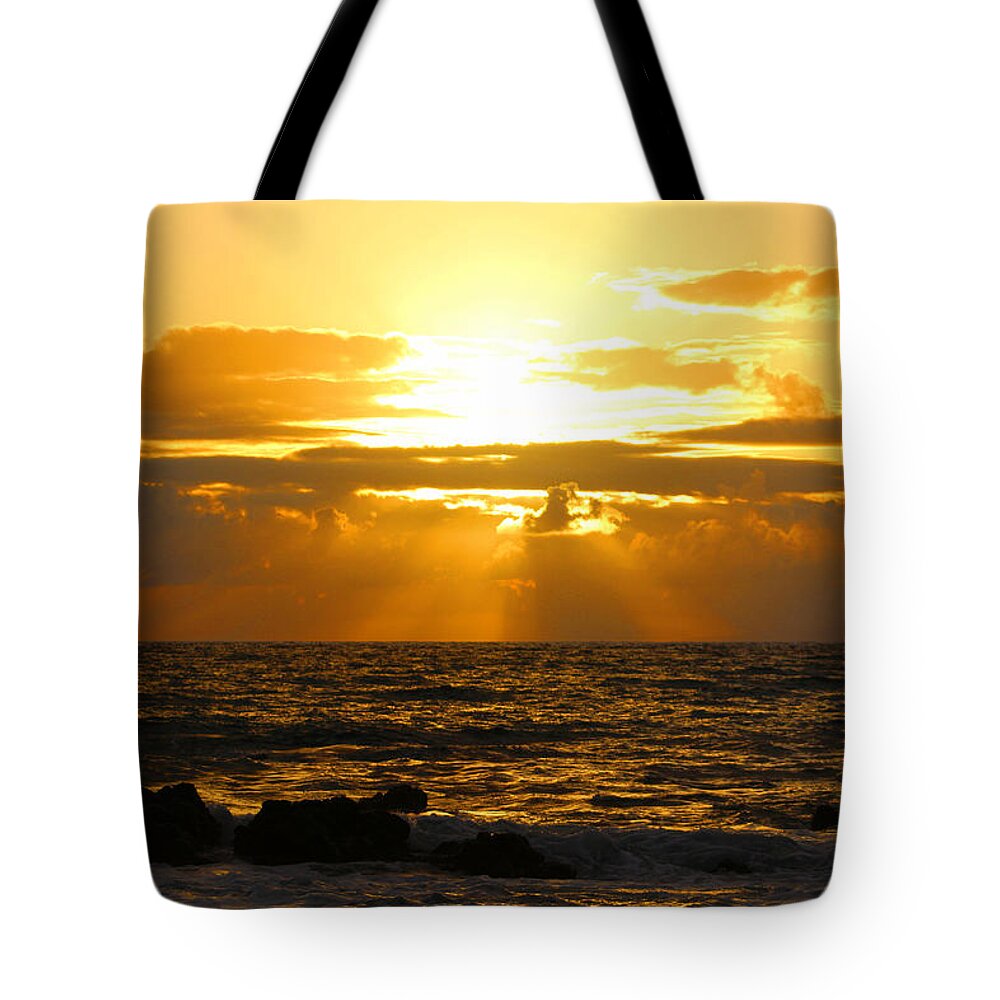 Hawaii Tote Bag featuring the photograph Sunset on Maui Beach by Michael Rucker