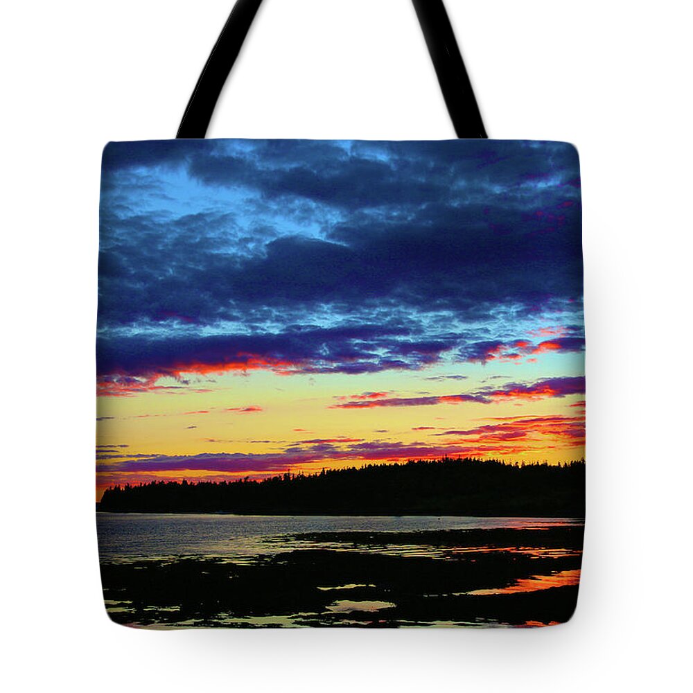  Tote Bag featuring the photograph Sunset on Seal Cove by Polly Castor