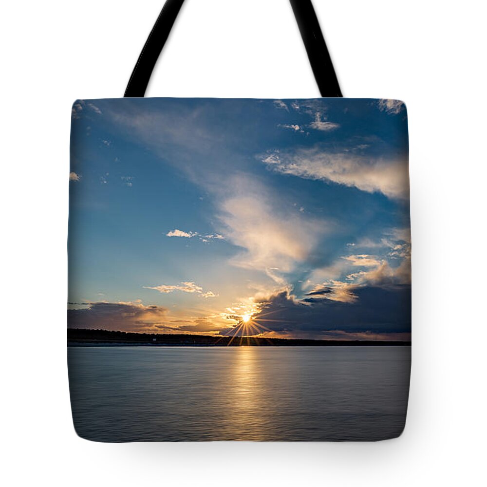 Sunrays Tote Bag featuring the photograph Sunset on the Baltic Sea by Andreas Levi