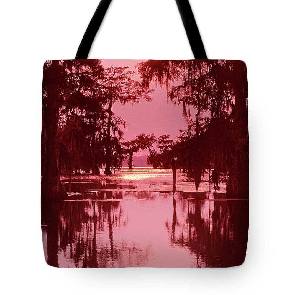 North America Tote Bag featuring the photograph Sunset on the Bayou Atchafalaya Basin Louisiana by Dave Welling