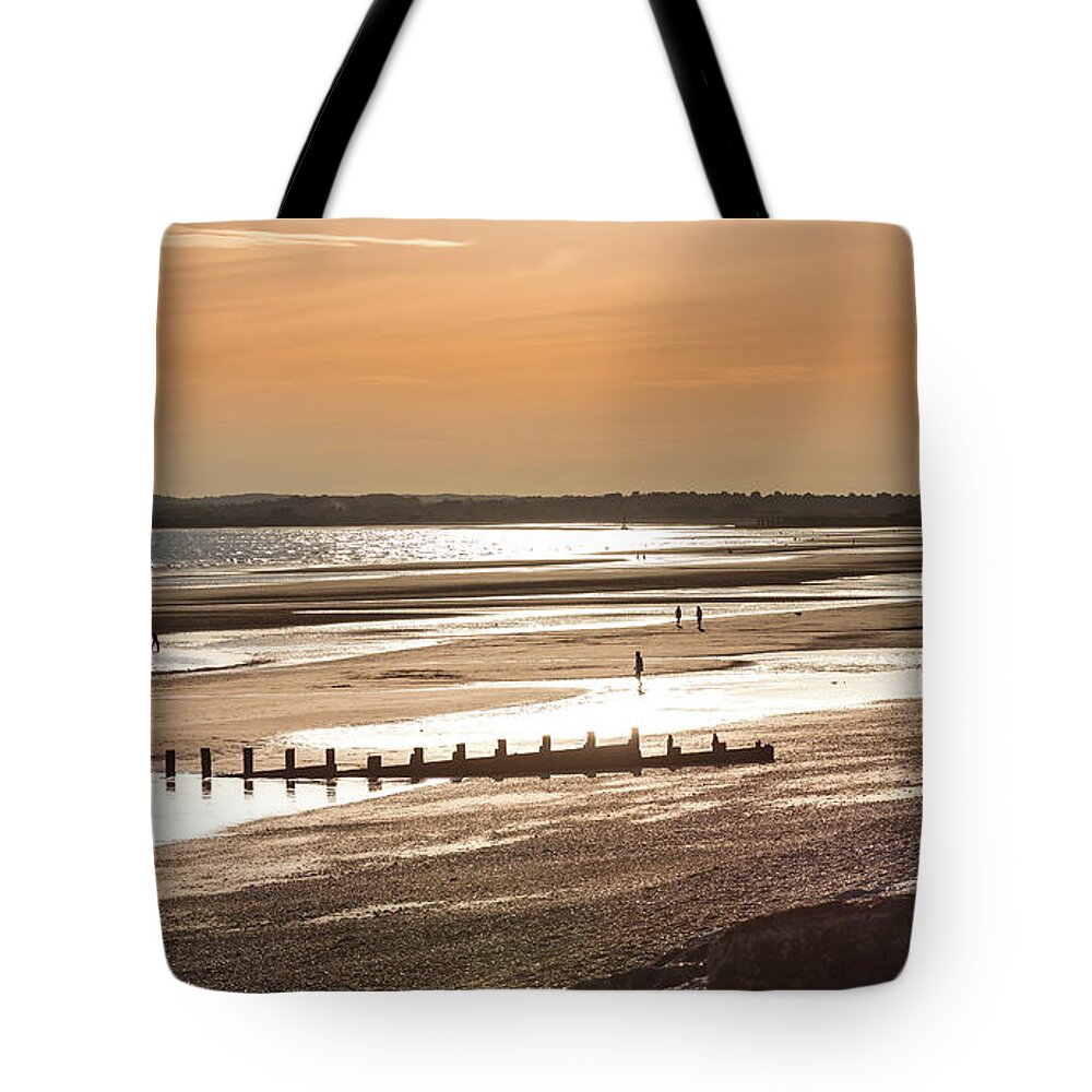 Sunset Tote Bag featuring the photograph Sunset on the Beach by Perry Rodriguez