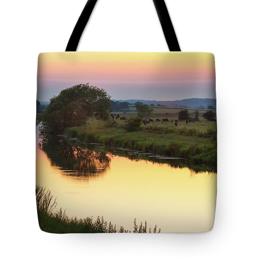 Sunset Tote Bag featuring the photograph Sunset on the River by Perry Rodriguez