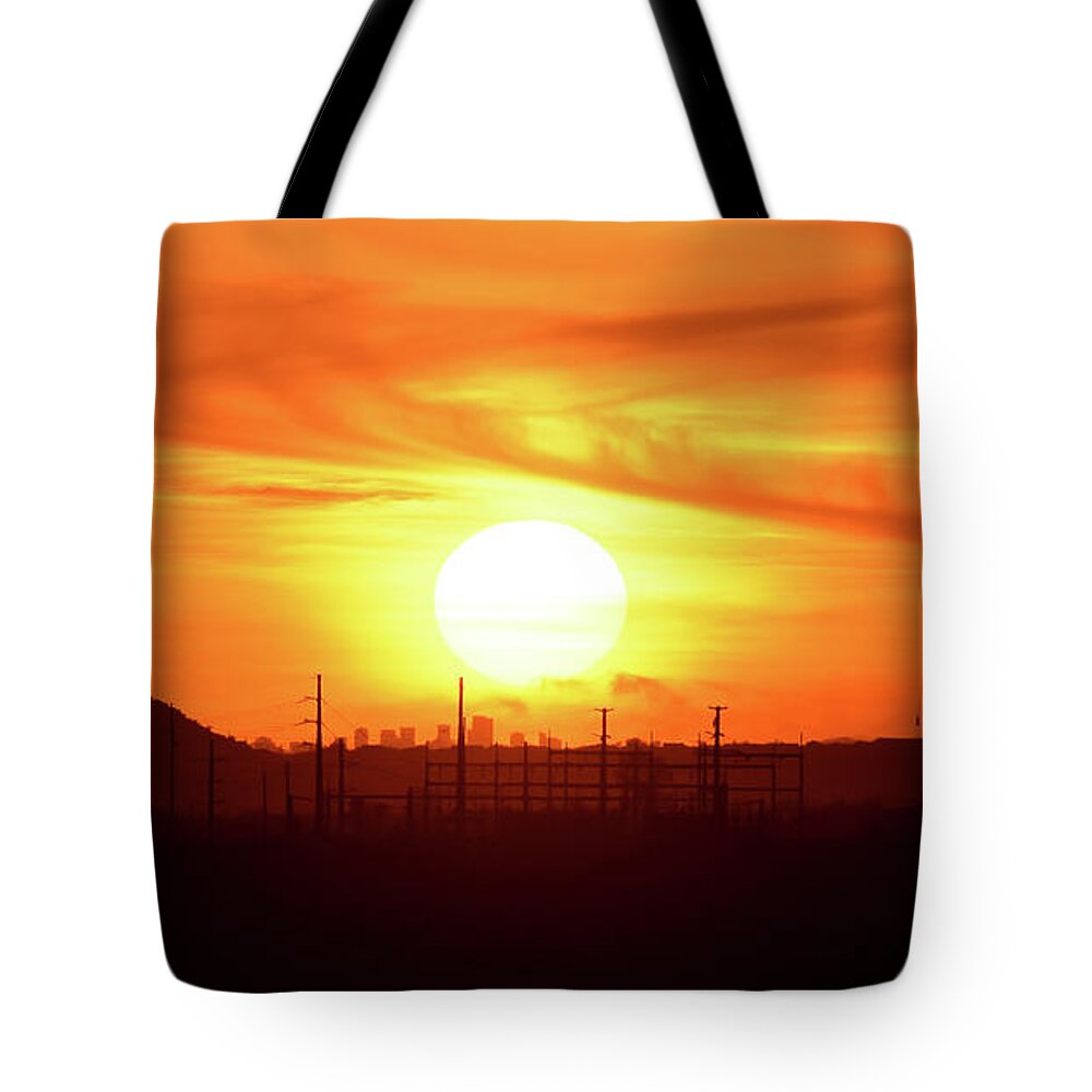 Sunset Tote Bag featuring the photograph Sunset Over Phoenix by Ben Foster