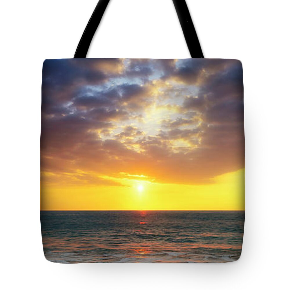 Sunset Tote Bag featuring the photograph Sunset Panorama by Christopher Johnson