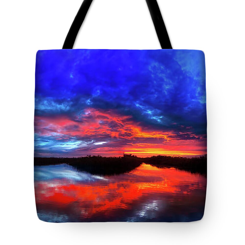 Sunset Tote Bag featuring the photograph Sunset Reflections by Mark Andrew Thomas