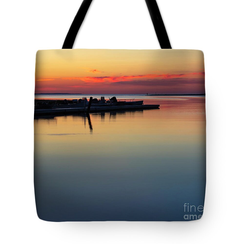 Sunset Reflections Tote Bag featuring the photograph Sunset Reflections by Michelle Constantine
