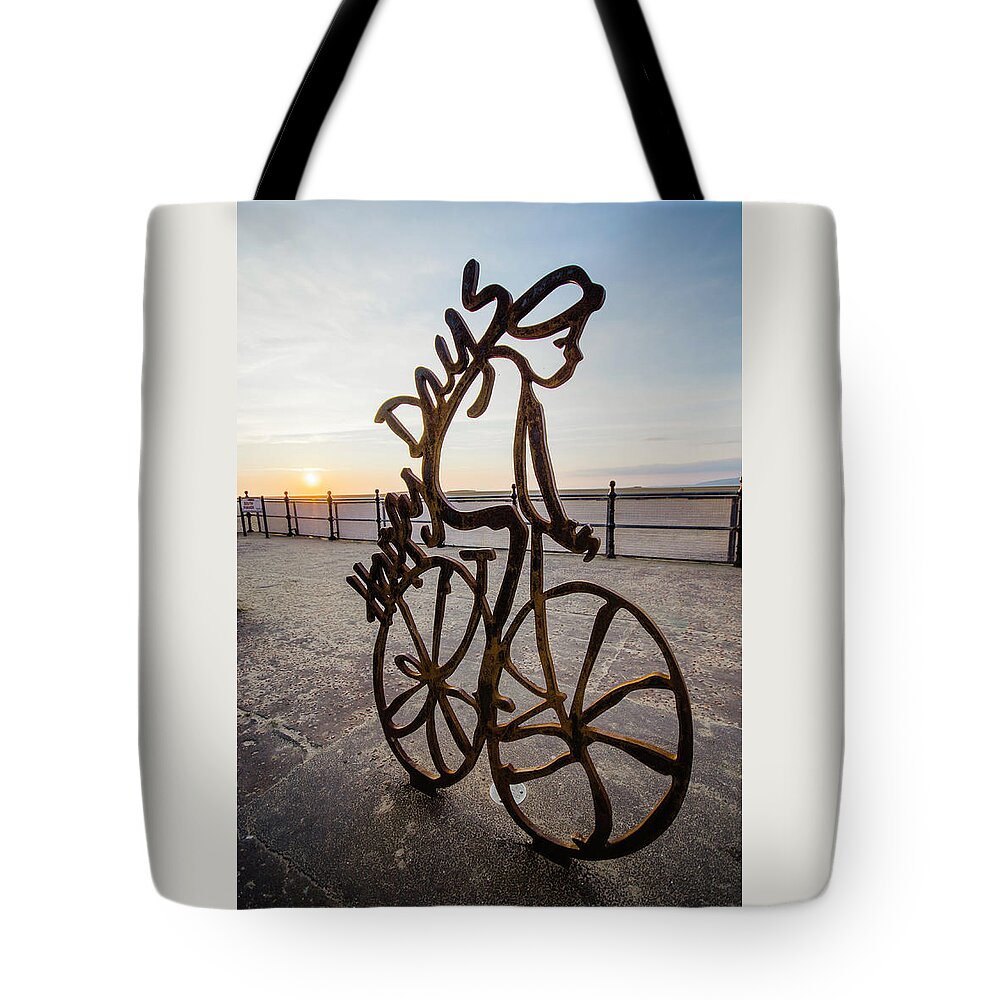 Statue Tote Bag featuring the photograph Sunset Rider by Spikey Mouse Photography
