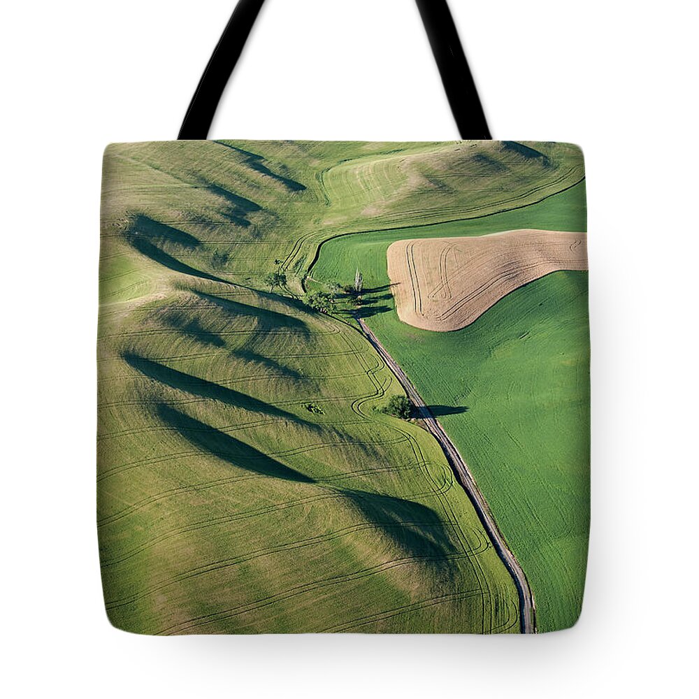 Aerial Tote Bag featuring the photograph Sunset Shadows by Doug Davidson