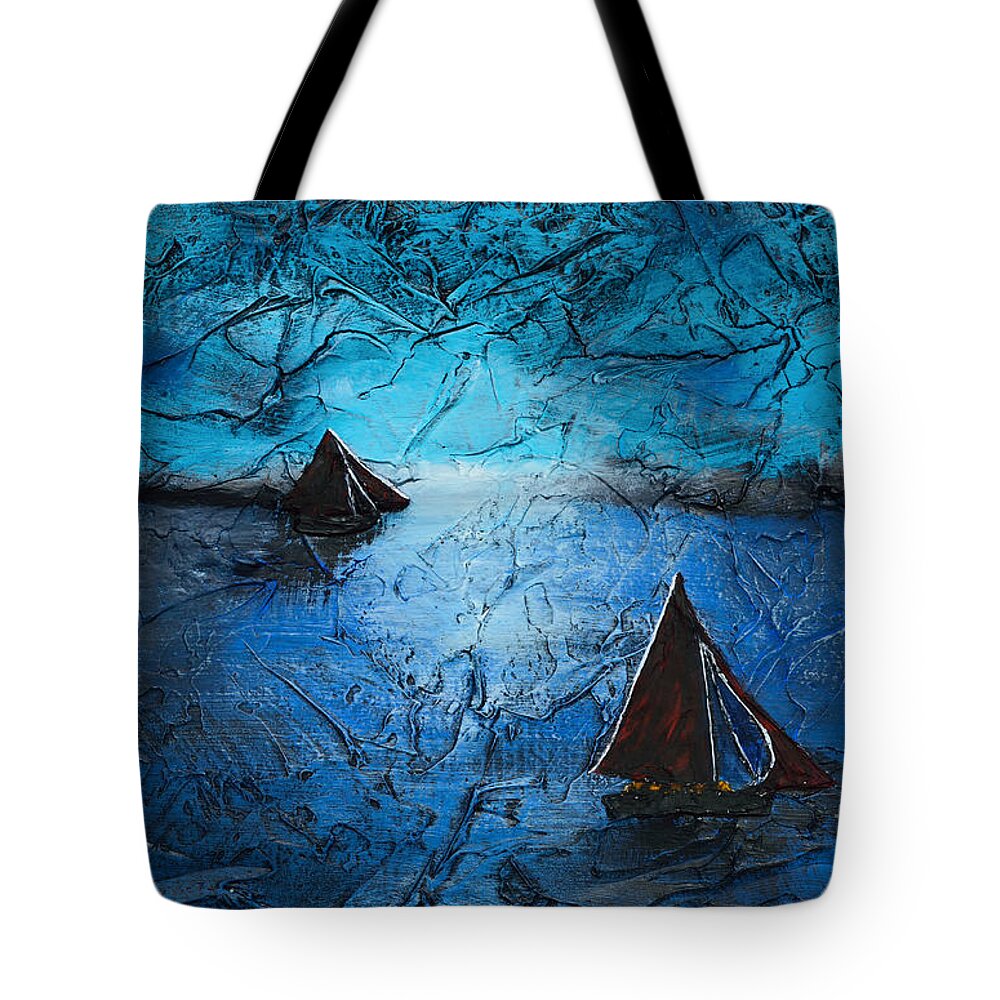 Seascape Tote Bag featuring the painting Sunset With Galway Hookers by Alys Caviness-Gober