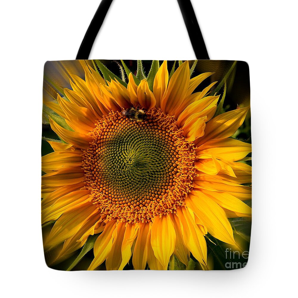 Sunflower Tote Bag featuring the mixed media Sunshine by Elfriede Fulda