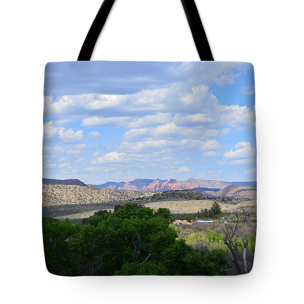 Desert Tote Bag featuring the photograph Sunshine on the Mountains - Verde Canyon by Aimee L Maher ALM GALLERY