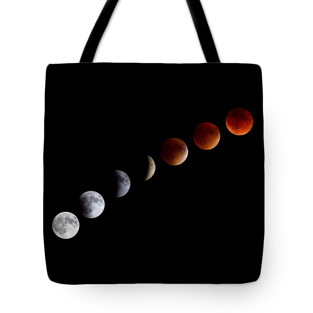 Blood Moon Tote Bag featuring the photograph Super Blood Moon Eclipse by Brian Caldwell