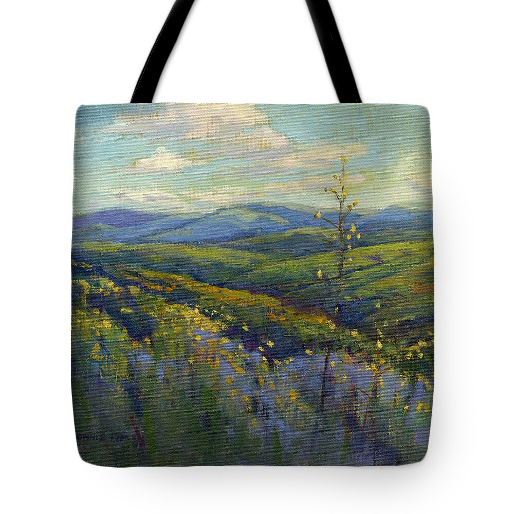 California Tote Bag featuring the painting Super Bloom 4 by Konnie Kim
