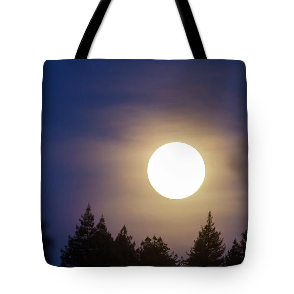 Super Full Blue Moon Tote Bag featuring the photograph Super Full Moon by Mark Miller