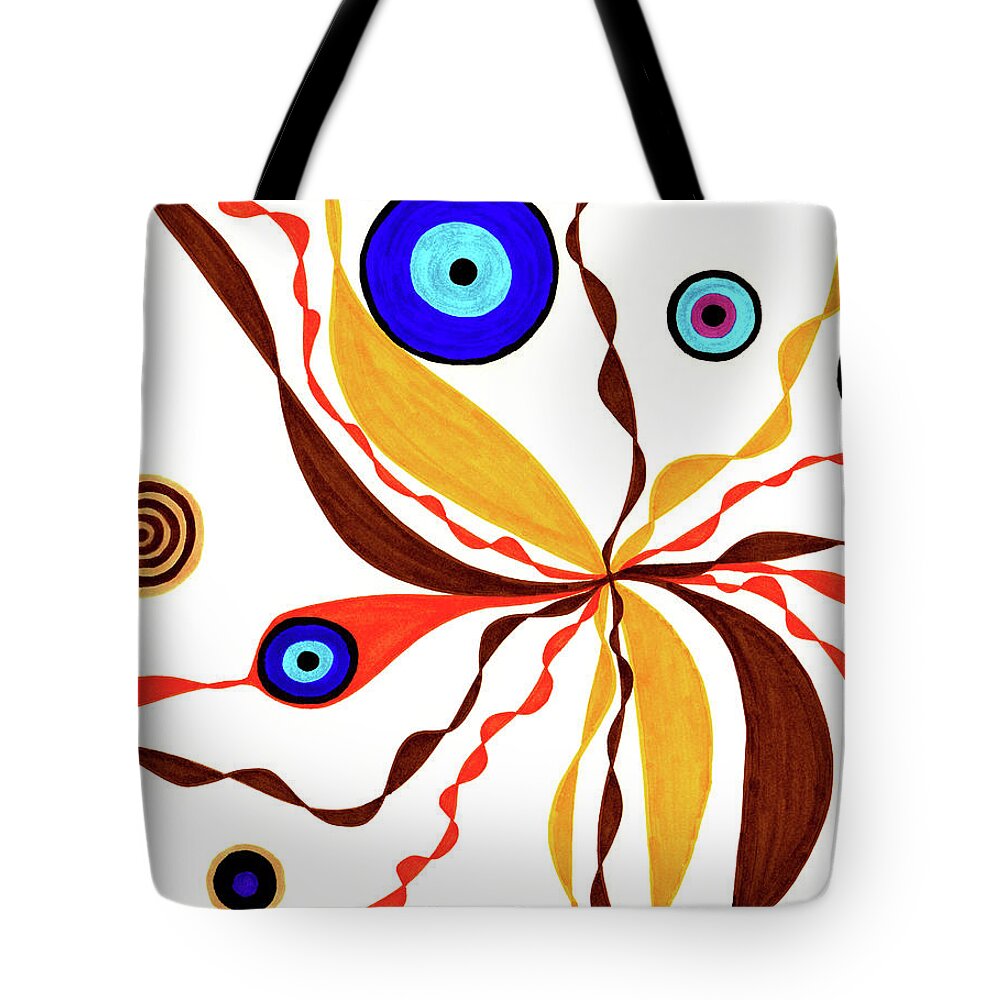 Abstract Tote Bag featuring the drawing Superficial by Lara Morrison