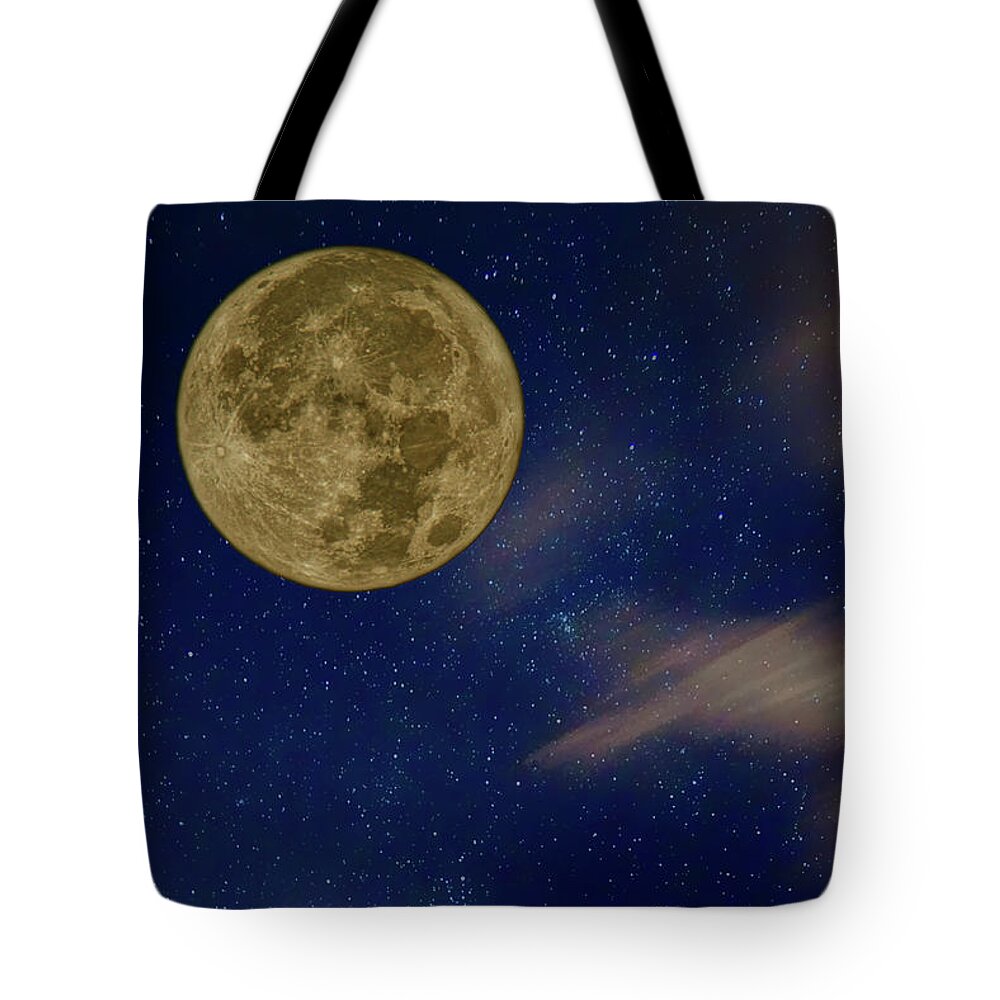 Moon Tote Bag featuring the photograph Supermoon - Night Sky by Nikolyn McDonald