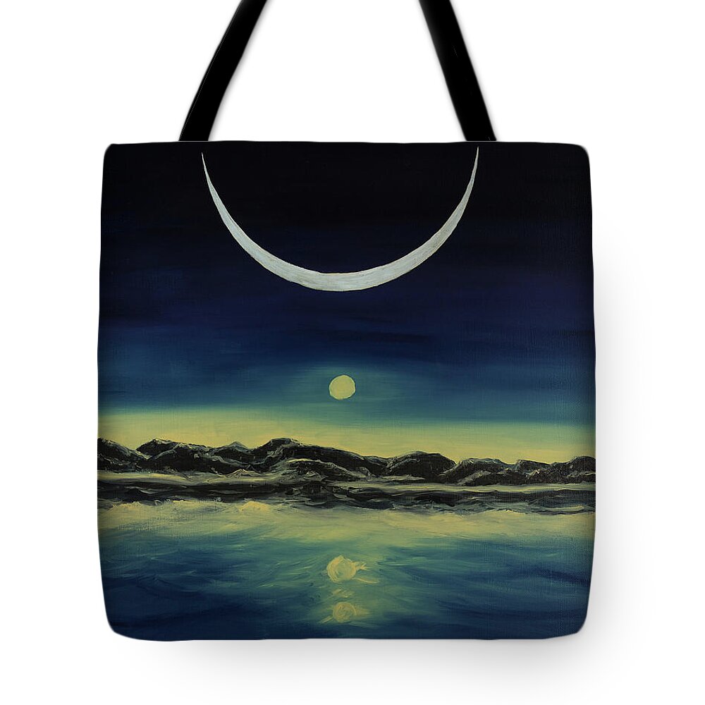 Sky Tote Bag featuring the painting Supernatural Eclipse by Jennifer Walsh