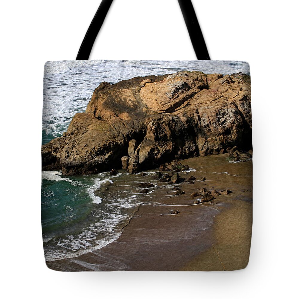 Bonnie Follett Tote Bag featuring the photograph Surf Fishing at Ocean Beach by Bonnie Follett