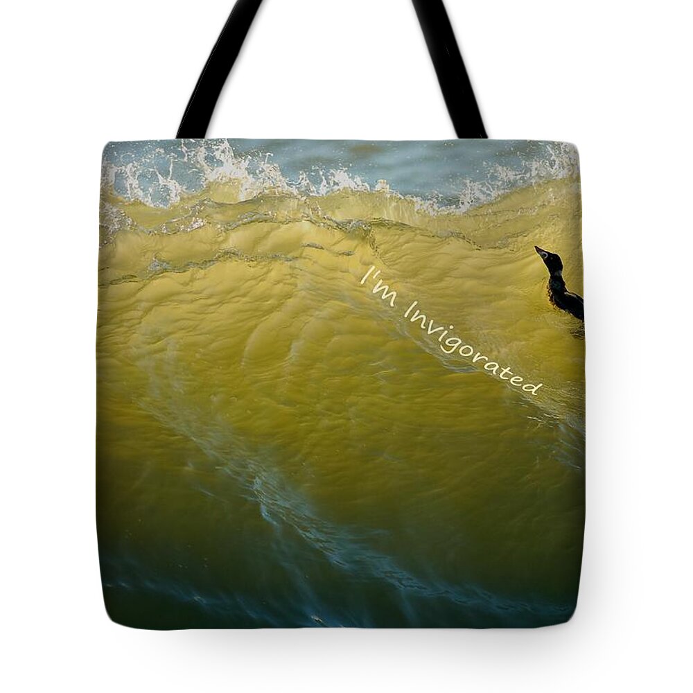  Tote Bag featuring the photograph Surf Scoter says I'm Invigorated by Sherry Clark