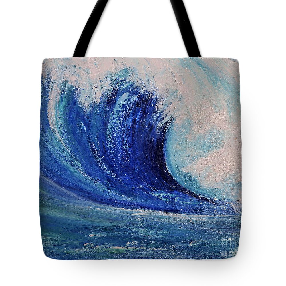 Acrylic Tote Bag featuring the painting Surf by Teresa Wegrzyn