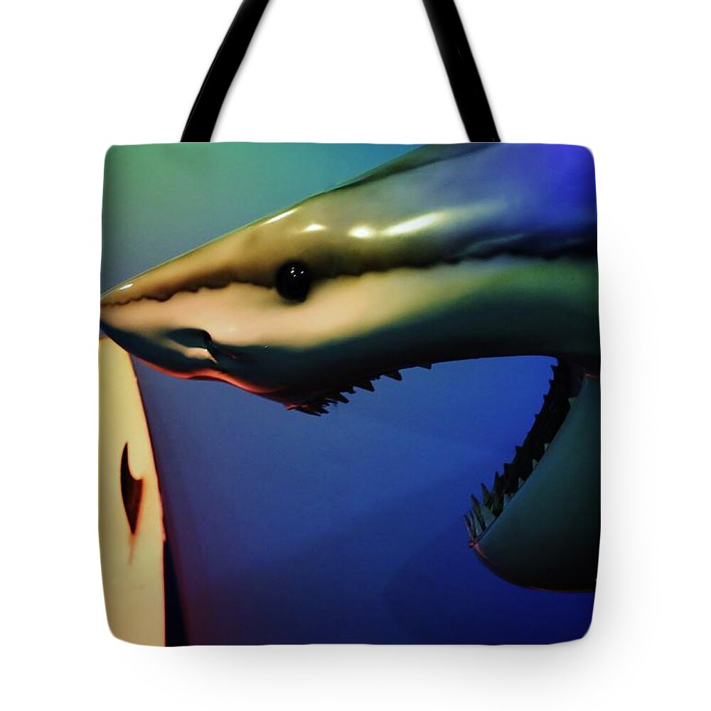 Surfing Tote Bag featuring the photograph Surfers Beware by Craig Wood