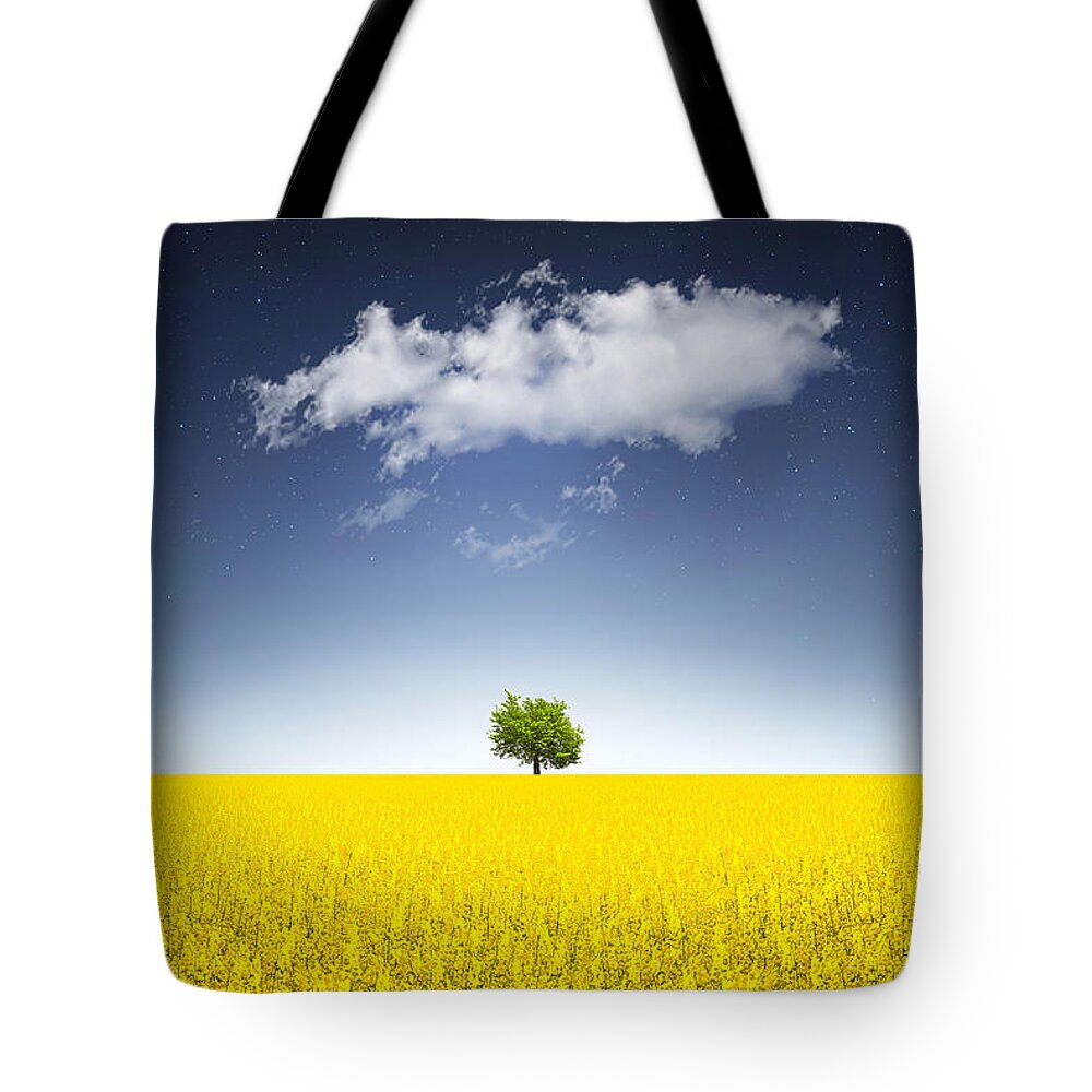 Autumn Tote Bag featuring the photograph Surreal Canola Field by Bess Hamiti
