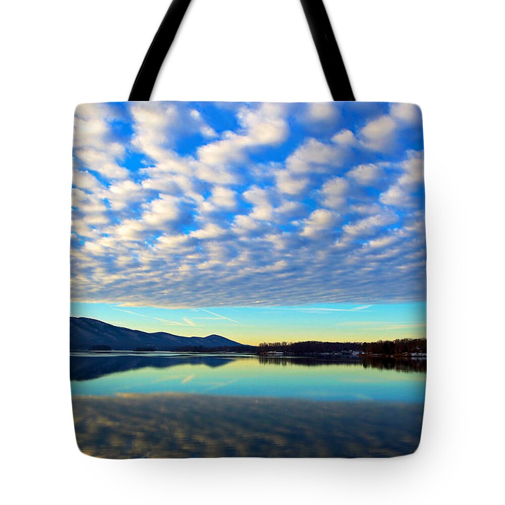 Smith Mountain Lake Tote Bag featuring the photograph Surreal Sunrise by The James Roney Collection