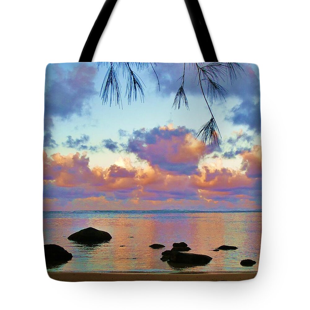 Ocean Tote Bag featuring the photograph Surreal Sunset by Michele Penner