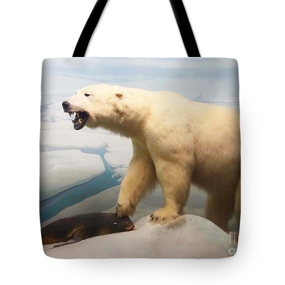 Polar Bear Tote Bag featuring the photograph Survival of the Fittest by Cindy Manero