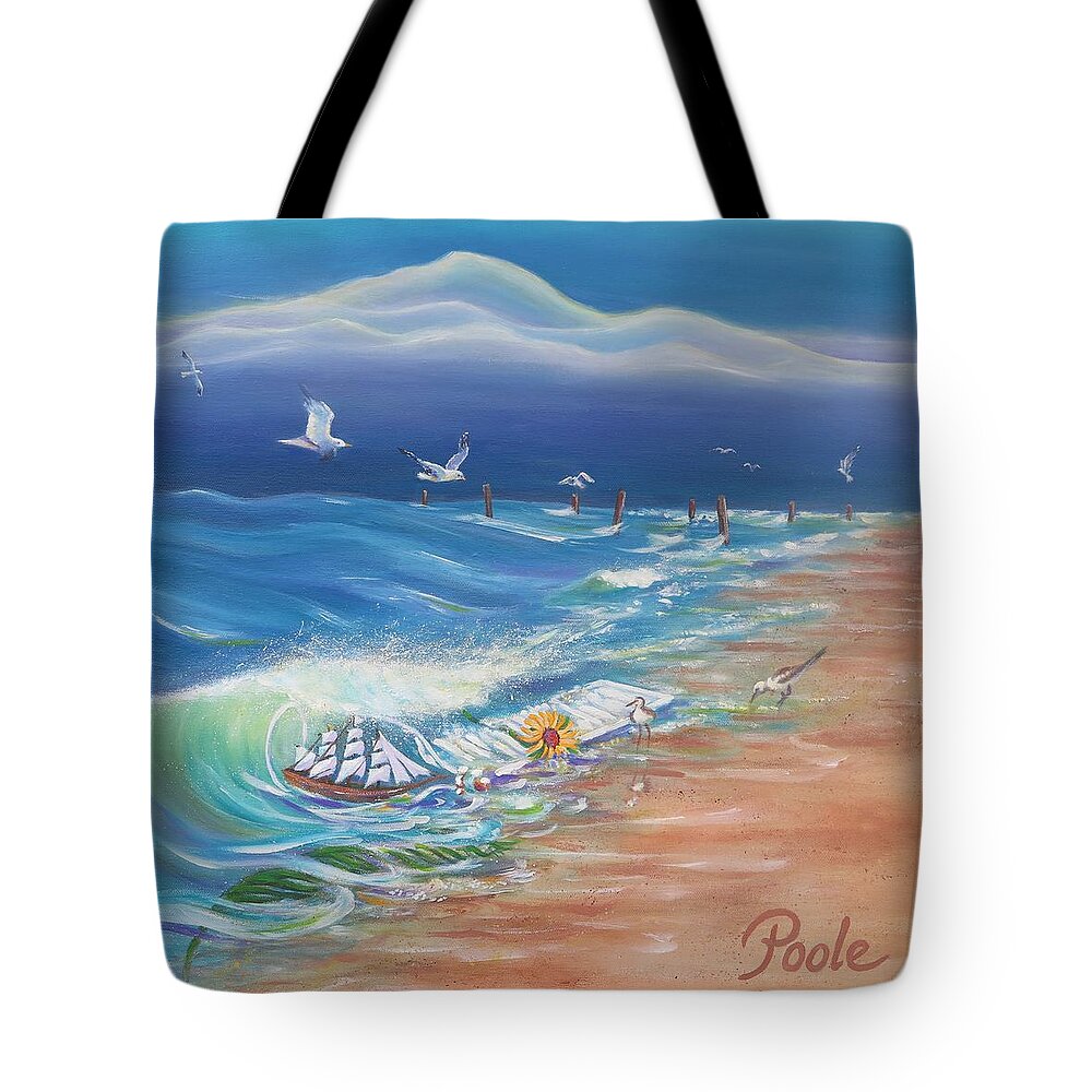 Atlantic Tote Bag featuring the painting Survivors by Pamela Poole