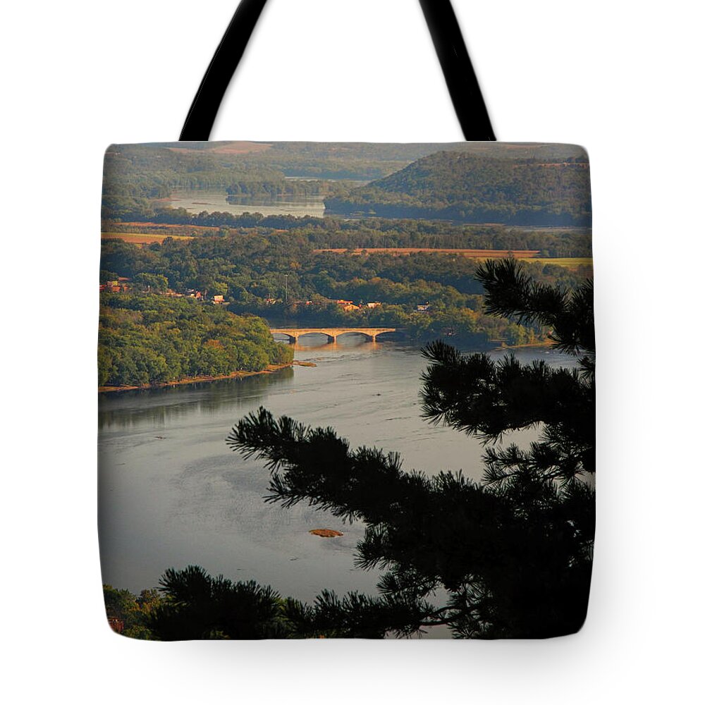 Susquehanna River Below Tote Bag featuring the photograph Susquehanna River Below by Raymond Salani III