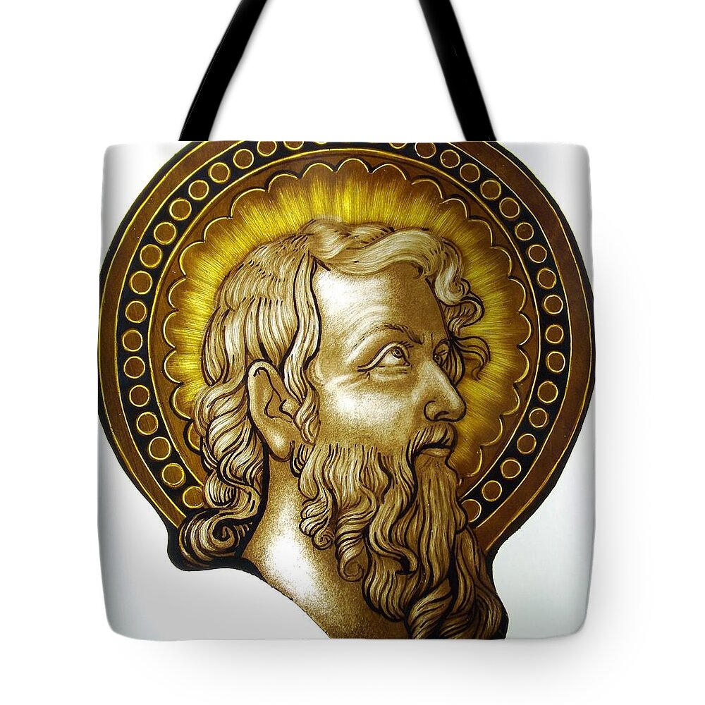 Sw. Jan Chrzciciel Tote Bag featuring the glass art Sw. Jan Chrzciciel by Justyna Pastuszka