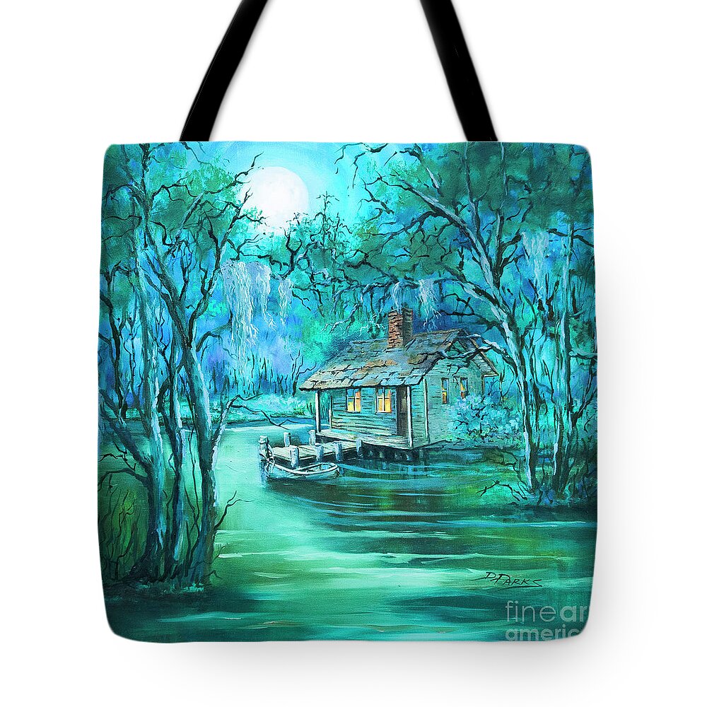 Louisiana Tote Bag featuring the painting Swamp Moon by Dianne Parks