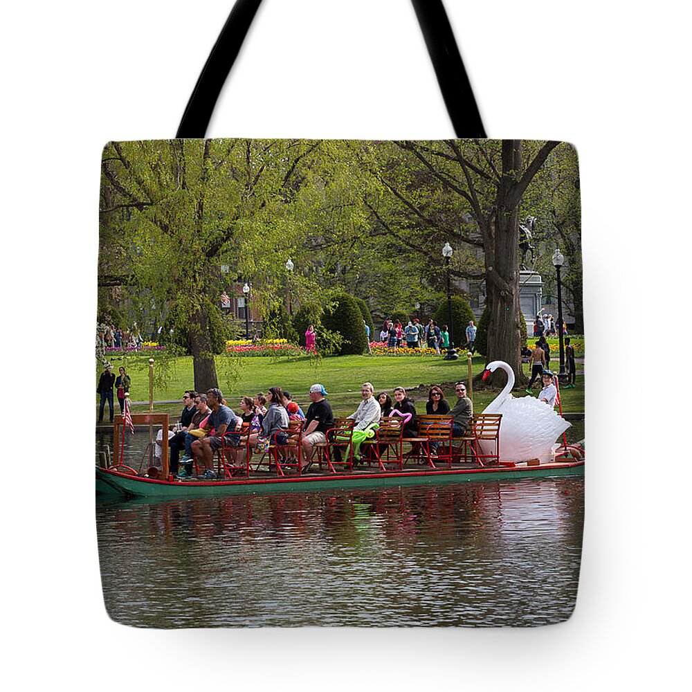 Swan Boat Tote Bag featuring the photograph Swan Boats 2 by Allan Morrison