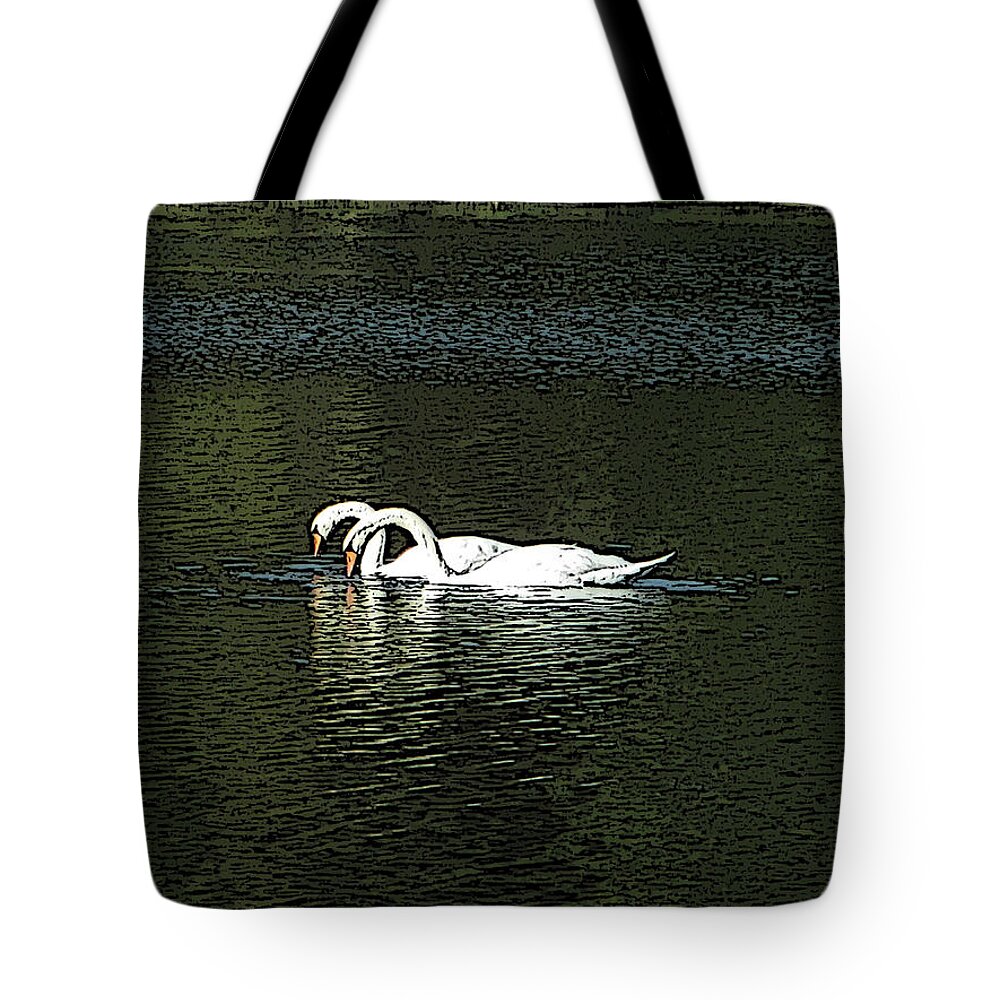 Swans Tote Bag featuring the photograph Swans by Kevin Caudill