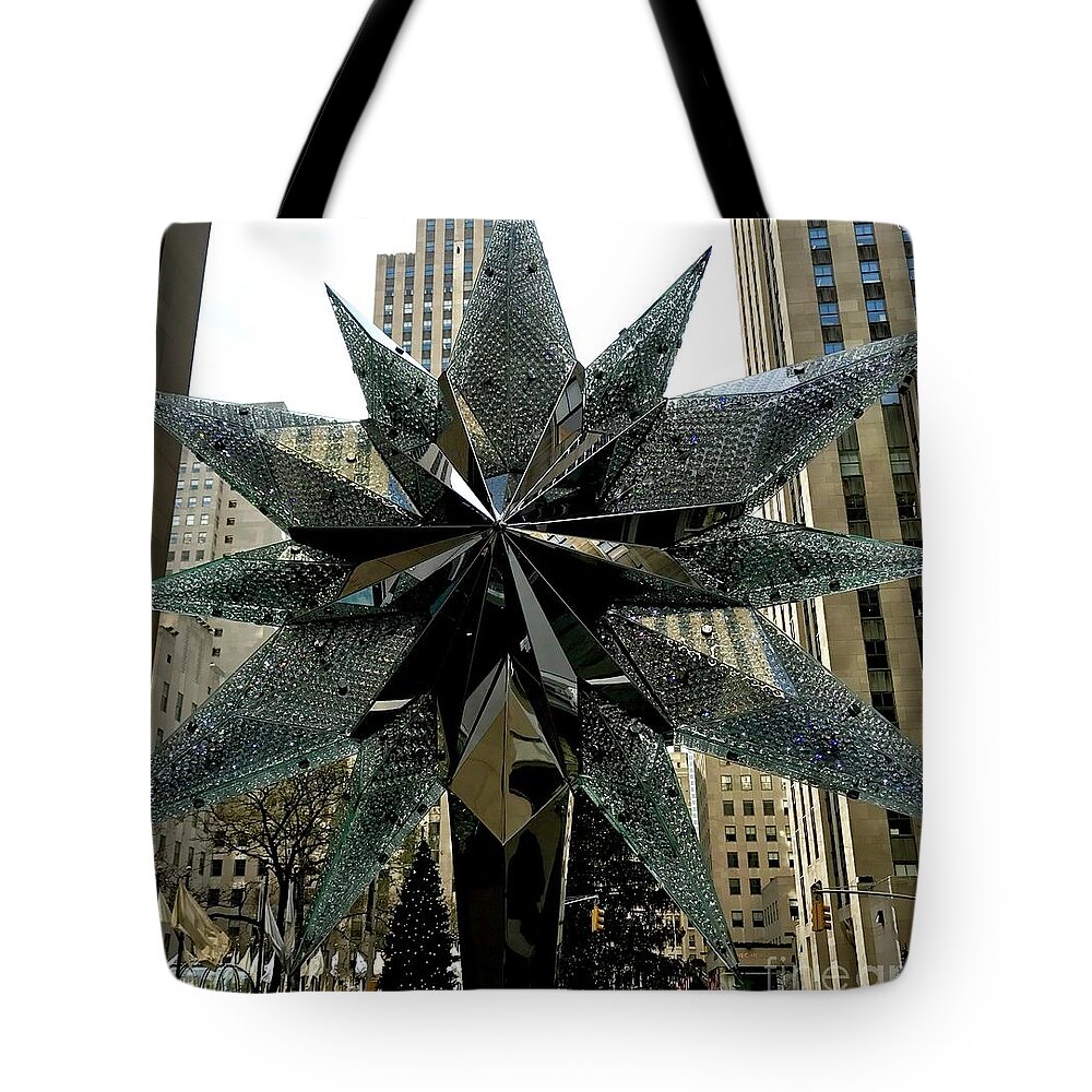 Swarovski Tote Bag featuring the photograph Swarovski Star NYC by CAC Graphics