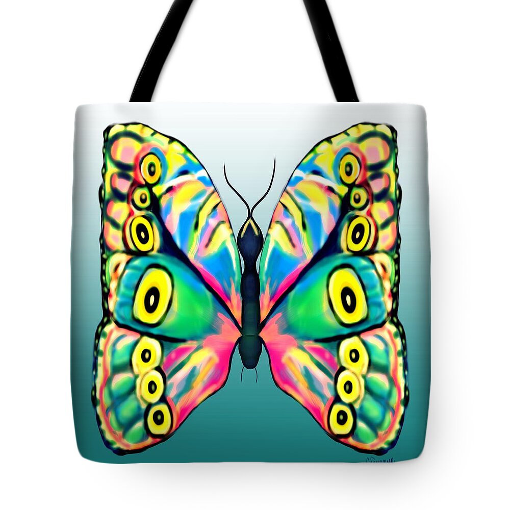 Christine Fournier Tote Bag featuring the painting Sweet Butterfly by Christine Fournier