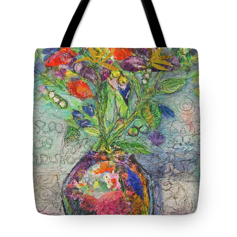 Flowers Tote Bag featuring the mixed media Sweet Dreams by Julia Malakoff
