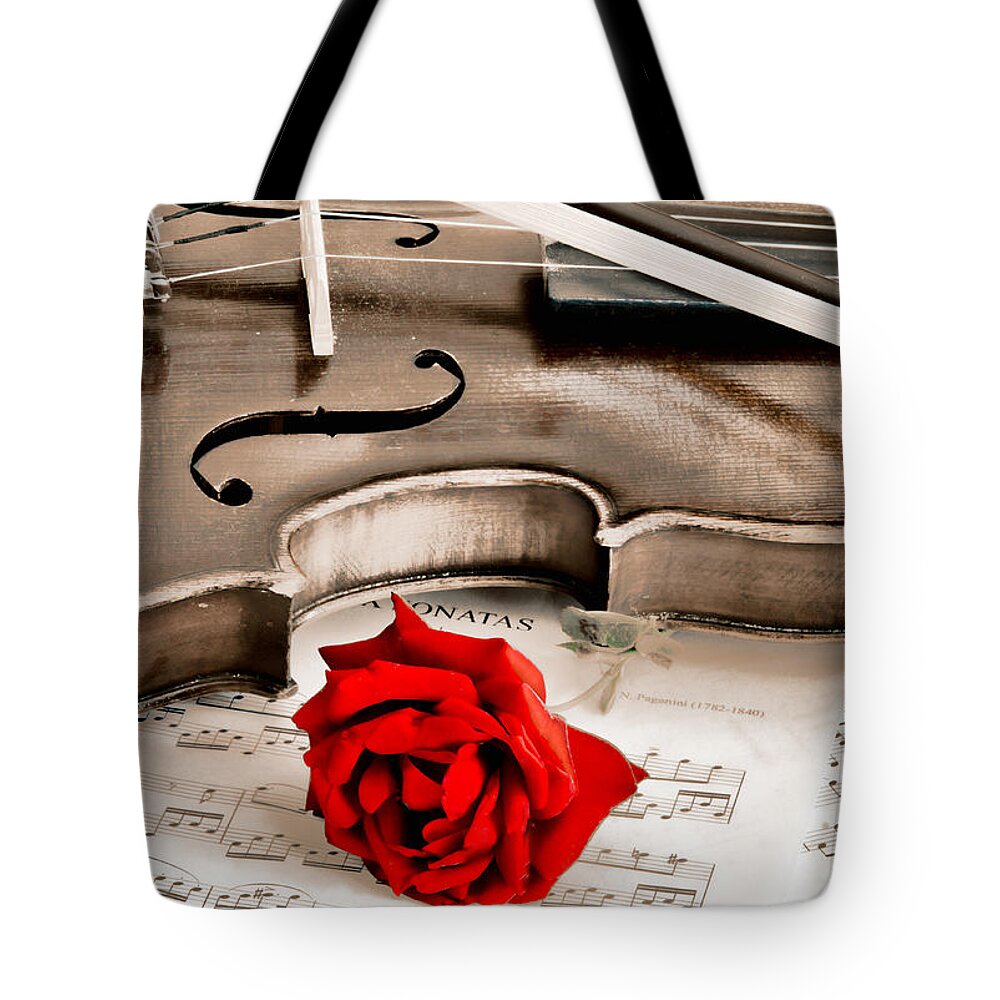 Violin Tote Bag featuring the photograph Sweet Music by Don Schwartz