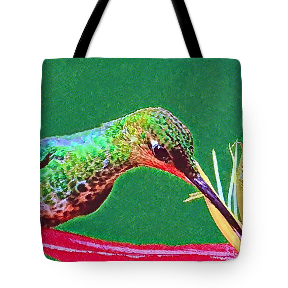 Hummingbird Tote Bag featuring the digital art Sweet Nectar by Denise Railey