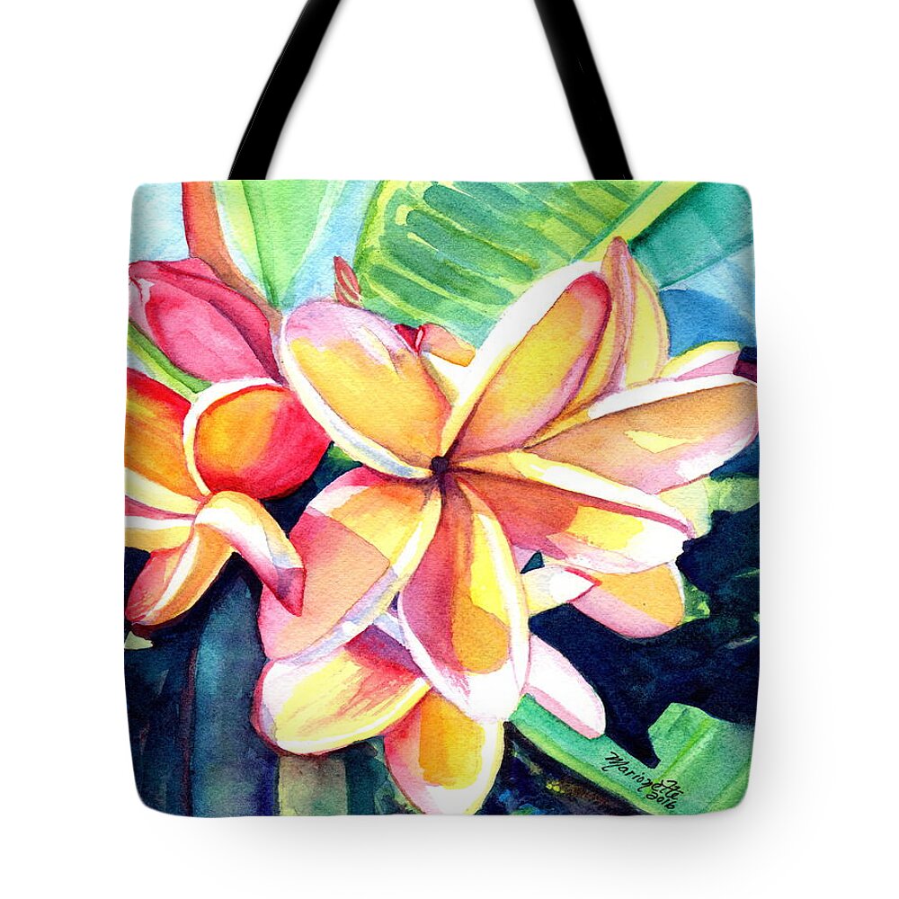 Plumeria Tote Bag featuring the painting Sweet Plumeria 2 by Marionette Taboniar