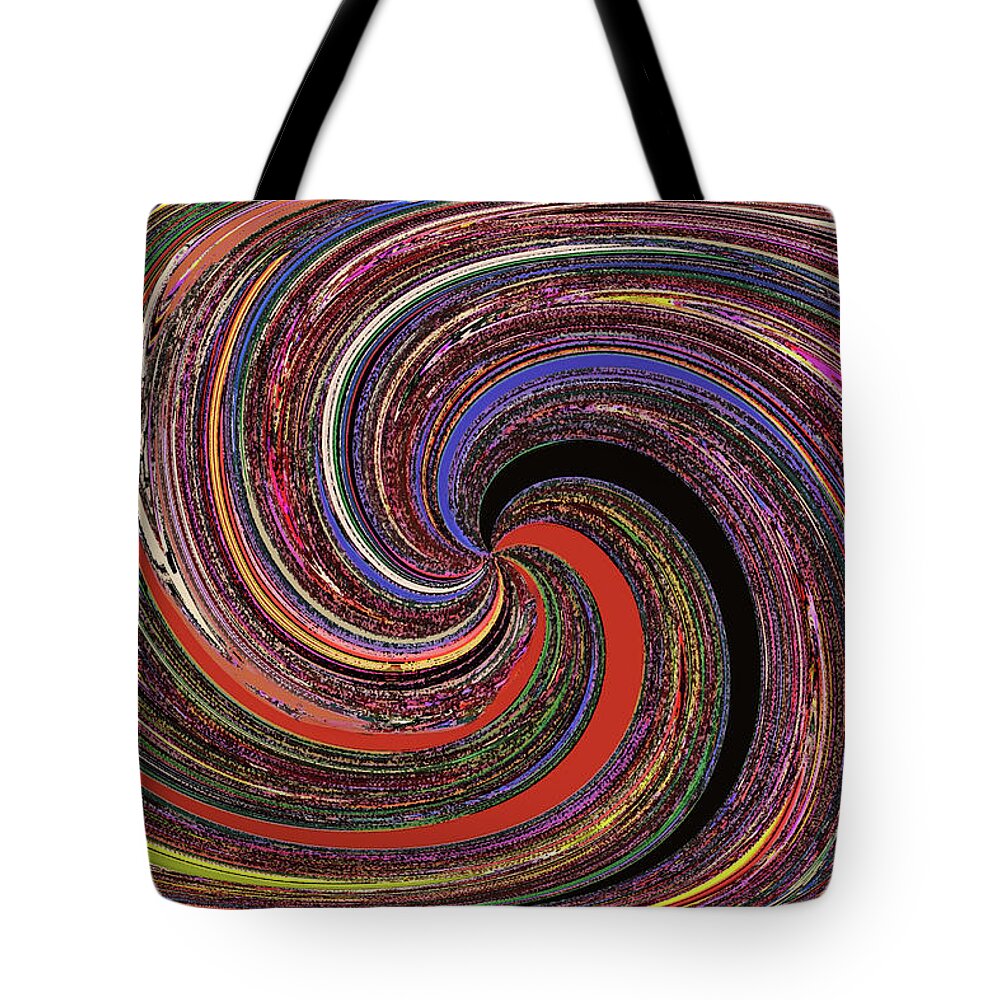 Sweet Potato Overlay Abstract #4ab Tote Bag featuring the digital art Sweet Potato Overlay Abstract #4ab by Tom Janca