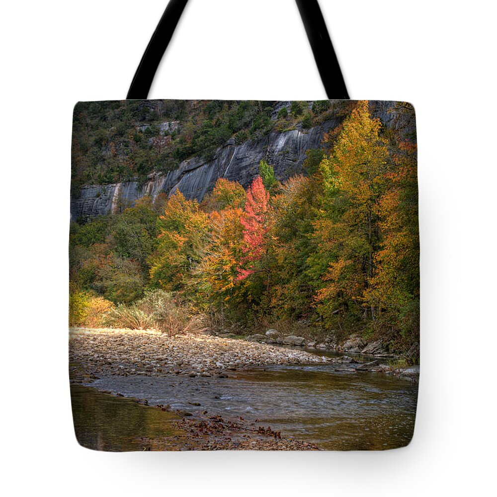 Fall Color Tote Bag featuring the photograph Sweetgums at Steel Creek by Michael Dougherty