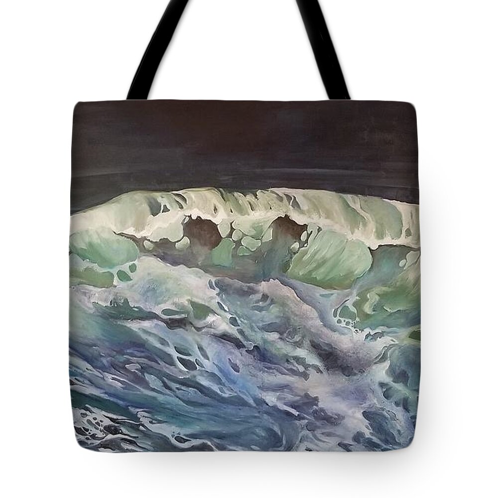 Wave Tote Bag featuring the painting Swell by Julie Garcia