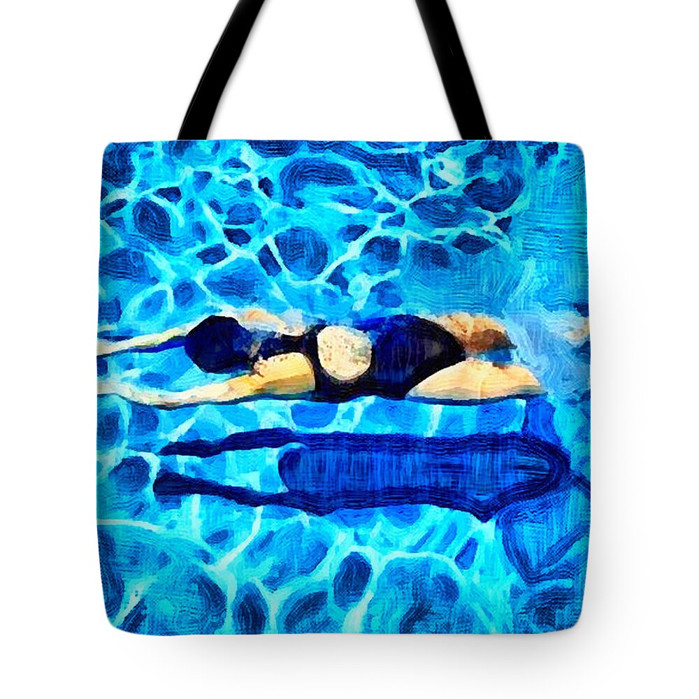 Swim Tote Bag featuring the digital art Swim and Dive VI by Humphrey Isselt