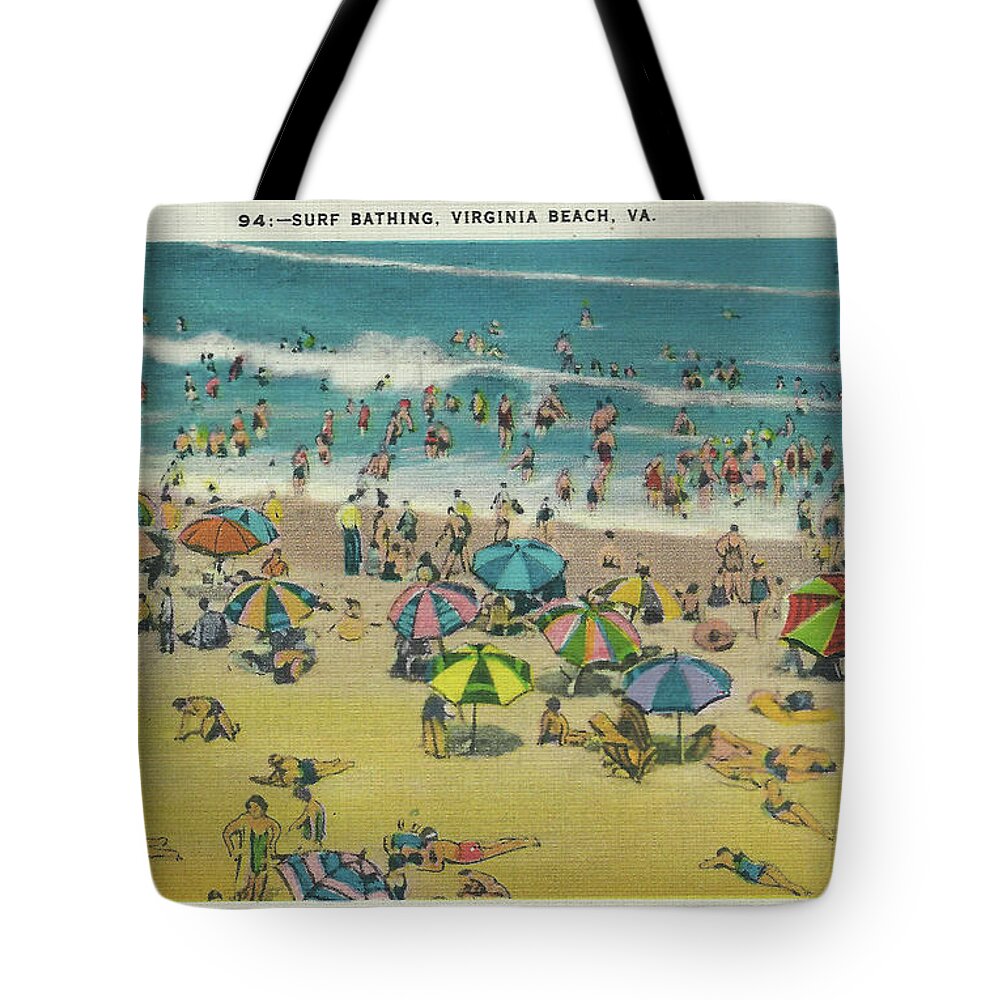 Photoshop Tote Bag featuring the digital art Swimming At Virginia Beach by Melissa Messick