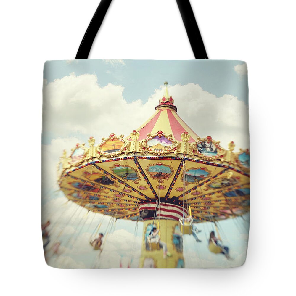 Carnival Tote Bag featuring the photograph Swings by Sylvia Cook