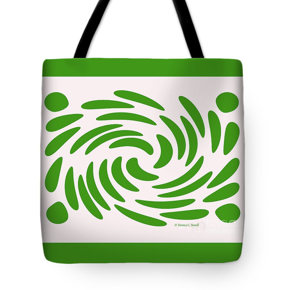 Graphic Design Tote Bag featuring the digital art Swirls N Dots S1 by Monica C Stovall