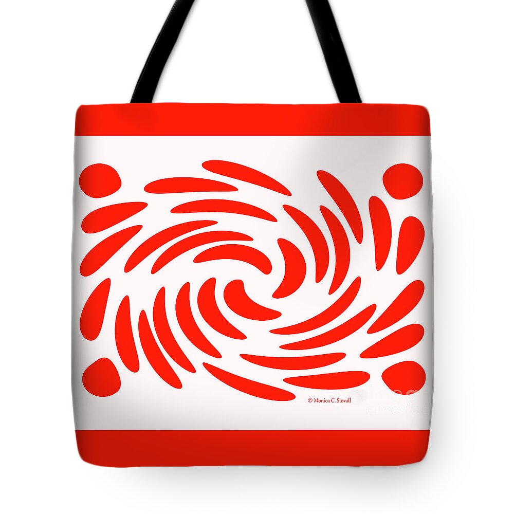 Graphic Designs Tote Bag featuring the digital art Swirls N Dots S2 by Monica C Stovall