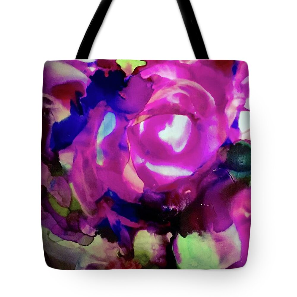Swirls Of Floral Pattern. Flowers Tote Bag featuring the painting Swirls by Tommy McDonell